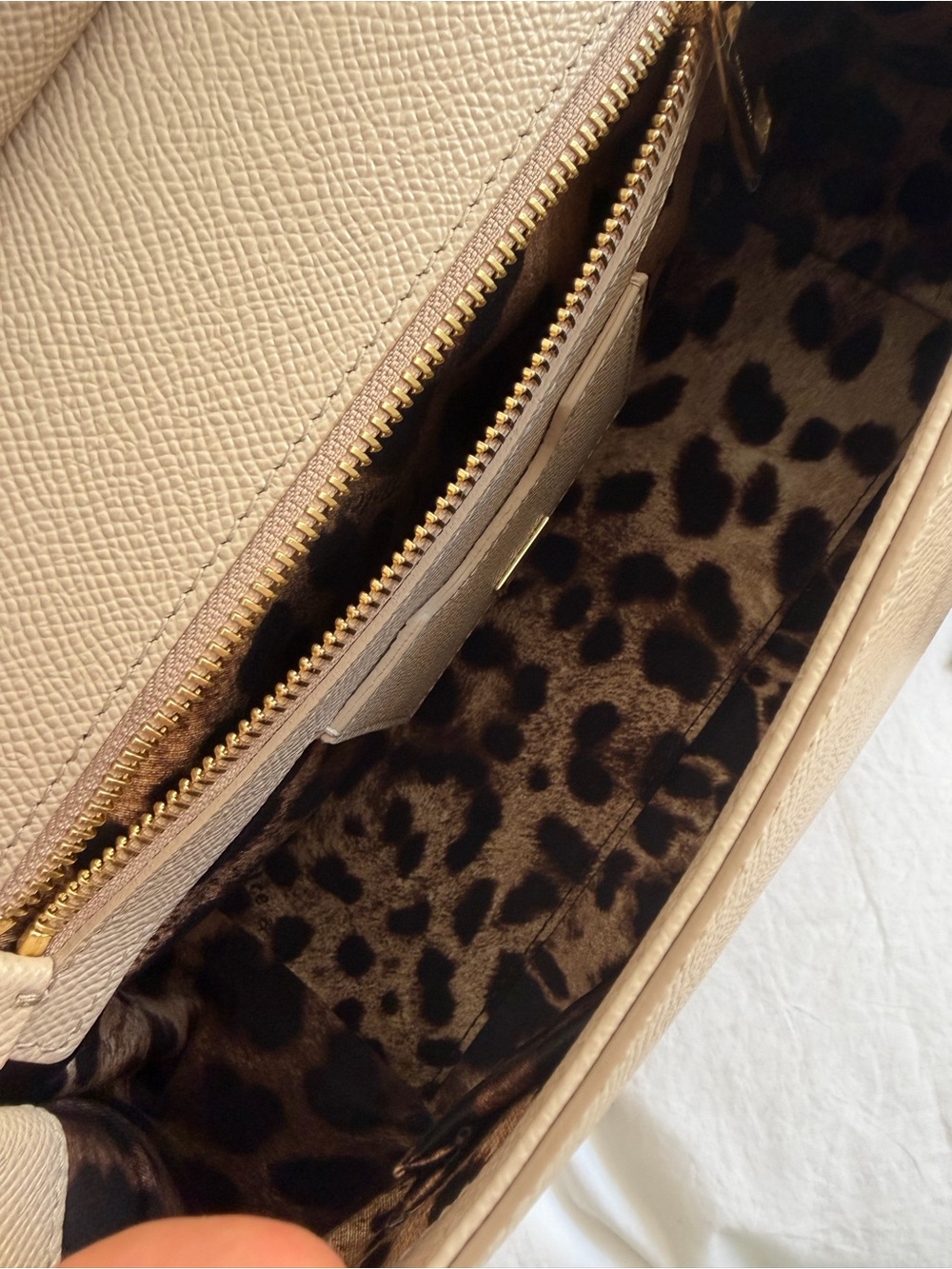 Dolce & Gabbana Taupe Leather Top-Handle Bag with Gold Hardware - Picture 7 of 7